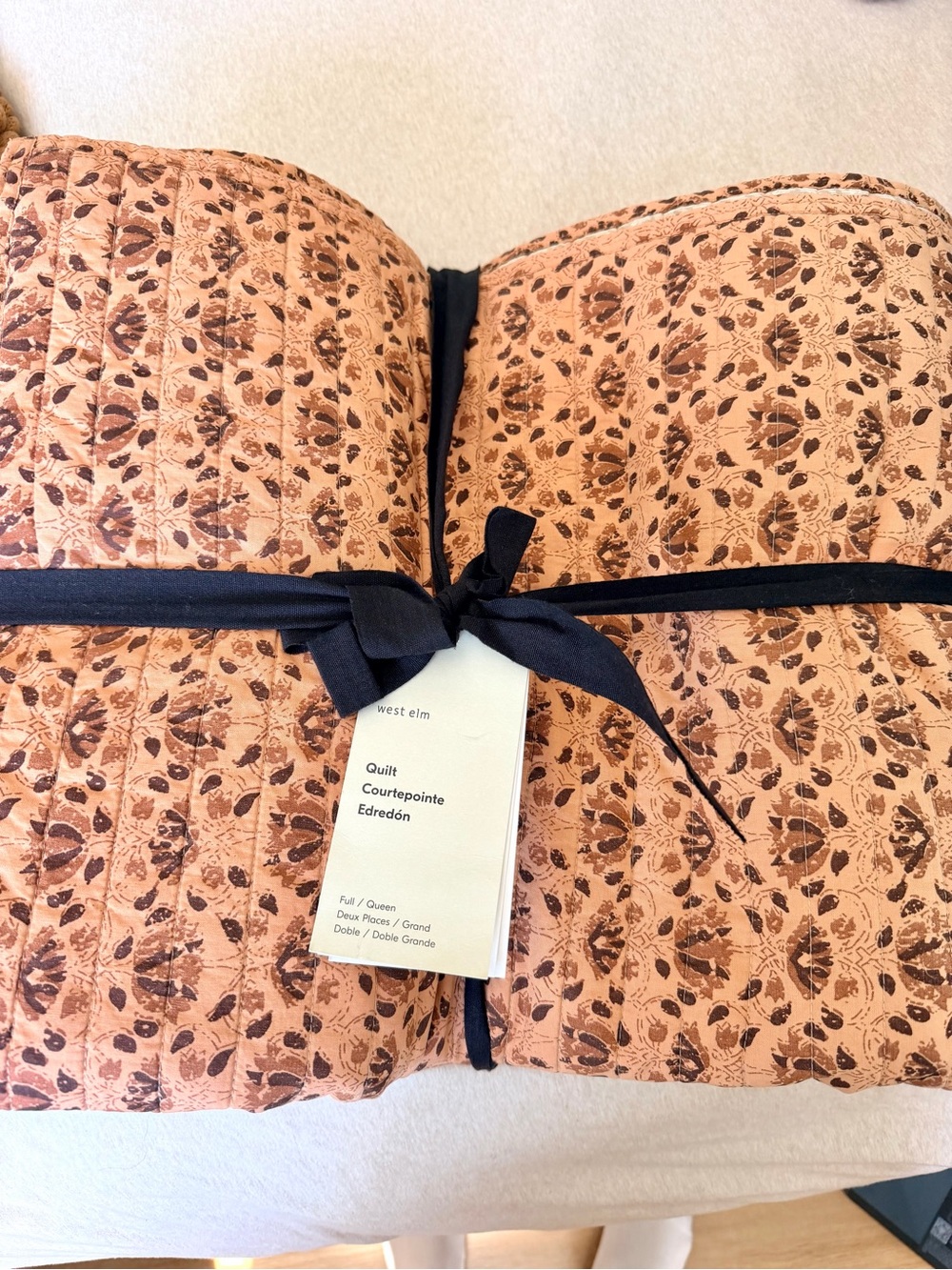 West Elm Gemma Reversible Print- Floral Quilted Quilt